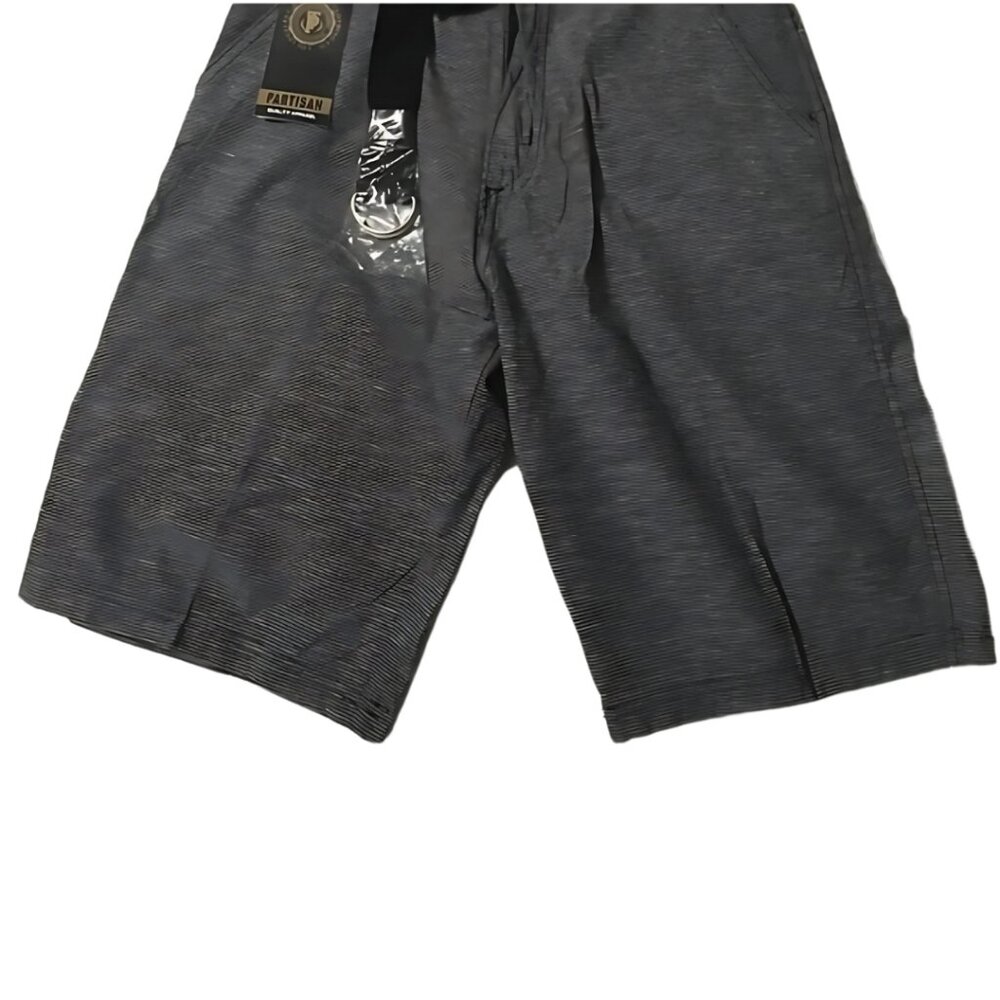 Partisan striped belted shorts